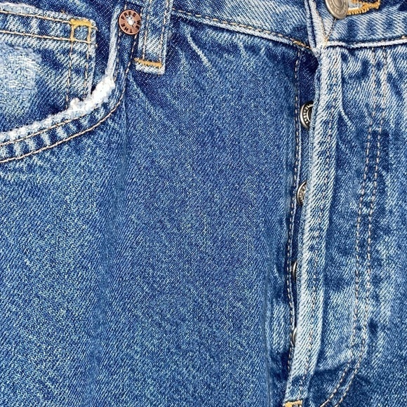 Free people jeans the lasso denim in sapphire‎ button fly high rise distressed - Picture 6 of 11
